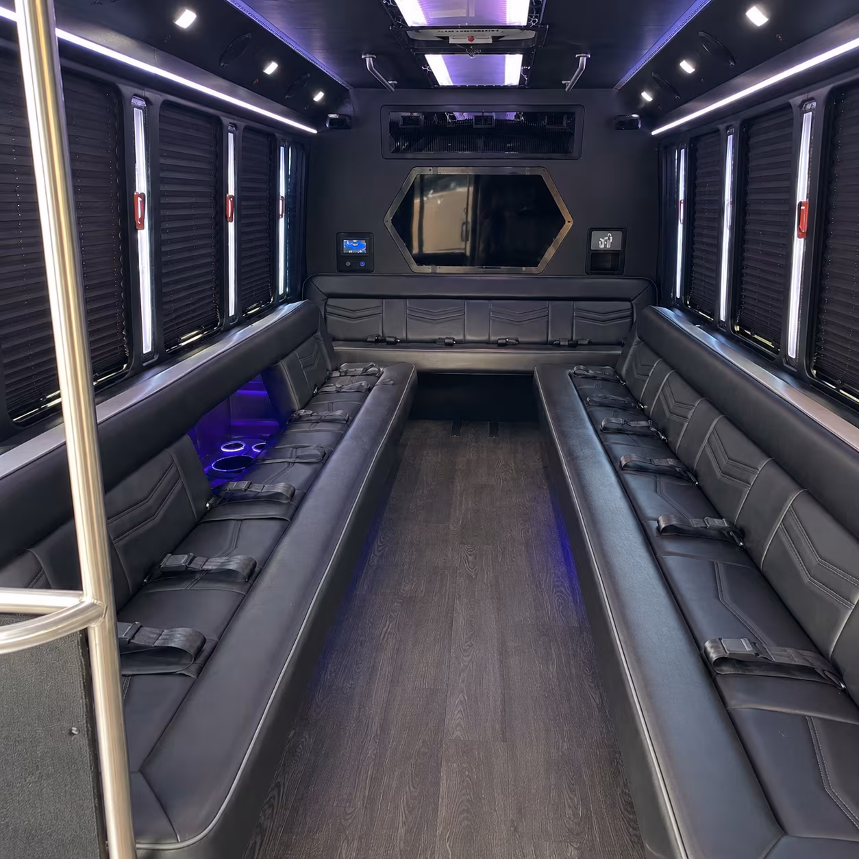 novi 18 passenger party bus interior