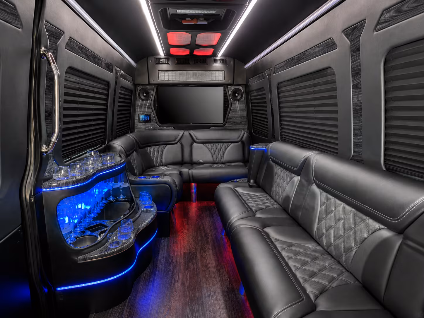 novi 25 passenger party bus interior