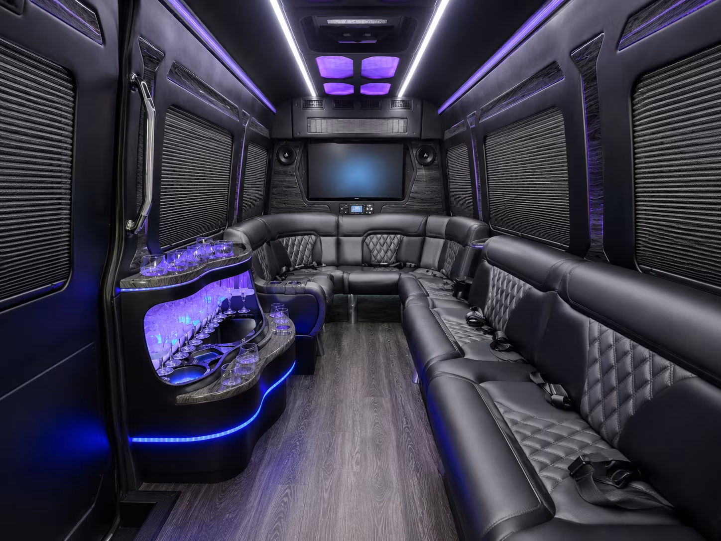 novi 40 passenger party bus interior