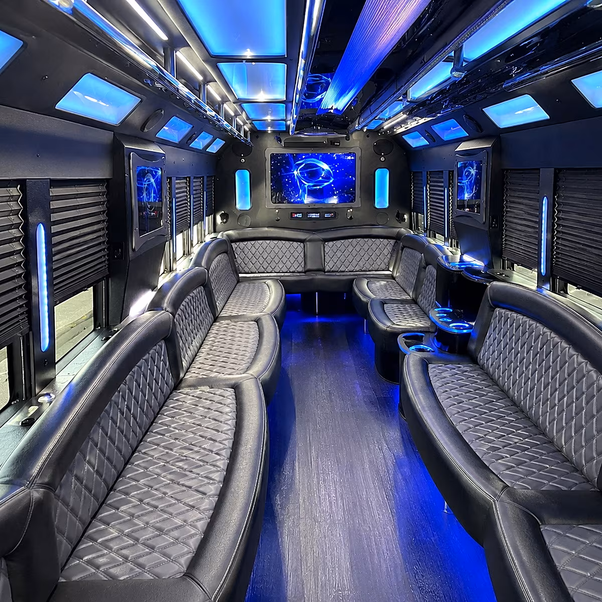 novi 50 passenger party bus interior