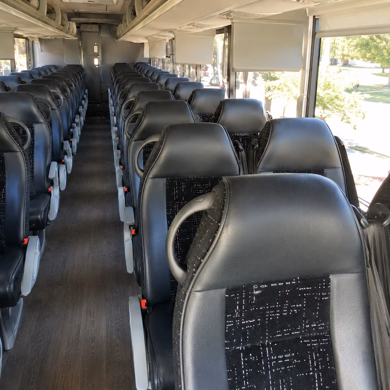 novi 56 passenger charter bus interior